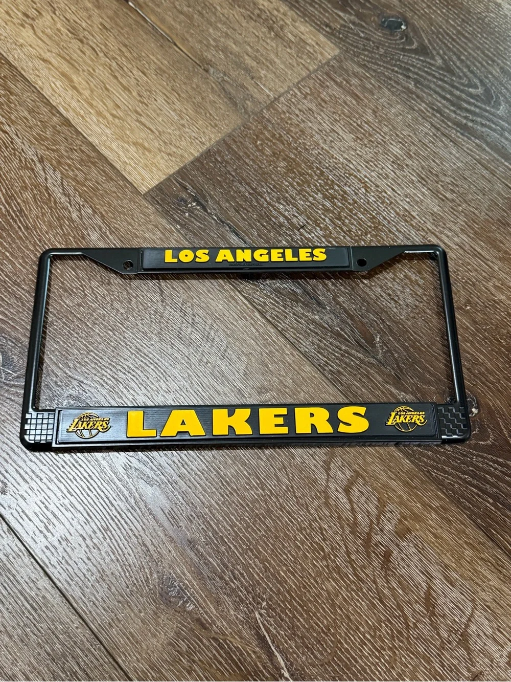 NWT Los Angeles Lakers Black & Yellow License Plate Frame - Official Team Design